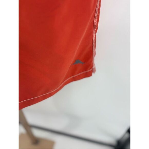 TOMMY BAHAMA Relax Mens Swim Shorts Orange Mesh Lined Drawstring Size Large - Picture 4 of 6